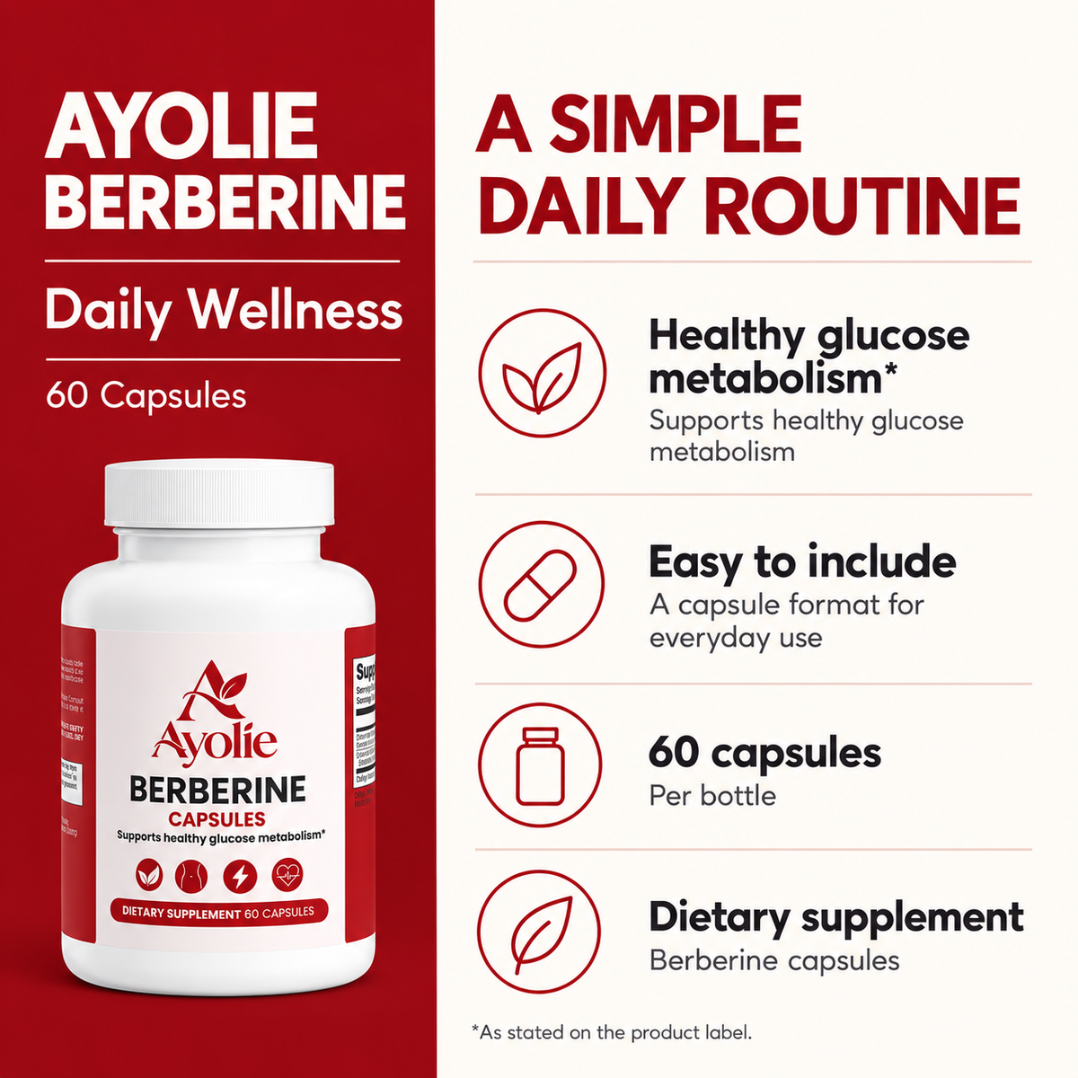 Ayolie Berberine Capsules — 60 Capsules